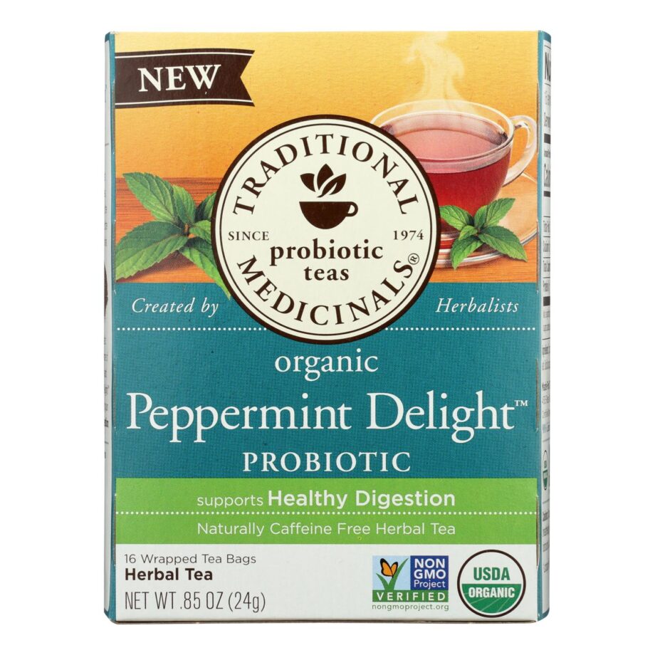 Traditional Medicinals - Probtc Tea Pprmnt Del - Case Of 6 - 16 Bag