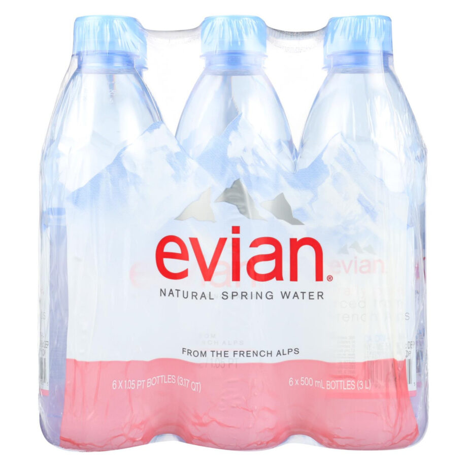 Evians Spring Water Natural Spring Water - Case of 4 - 16.9 FL oz. (4x6-16.9FZ)