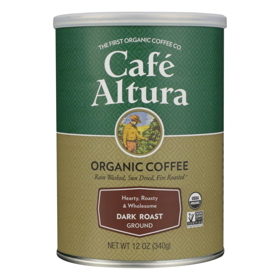 Cafe Altura - Organic Ground Coffee - Dark Roast - Case of 6 - 12 oz. (6x12 OZ)